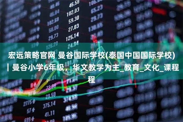 宏远策略官网 曼谷国际学校(泰国中国国际学校)｜曼谷小学6年级，华文教学为主_教育_文化_课程