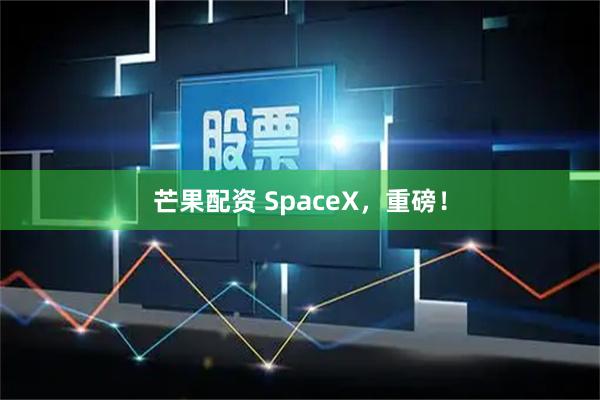 芒果配资 SpaceX，重磅！